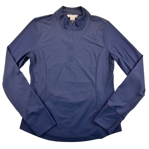 Tommy Bahama Tops - Tommy Bahama Golf Womens Large Navy Blue Honeycomb Quarter Zip Pullover Active